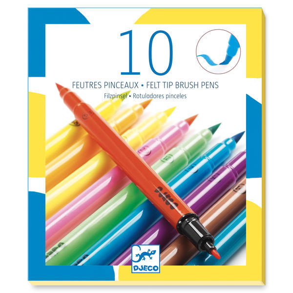 10 Felt Brushes - Pop Colours  Design By By Djeco