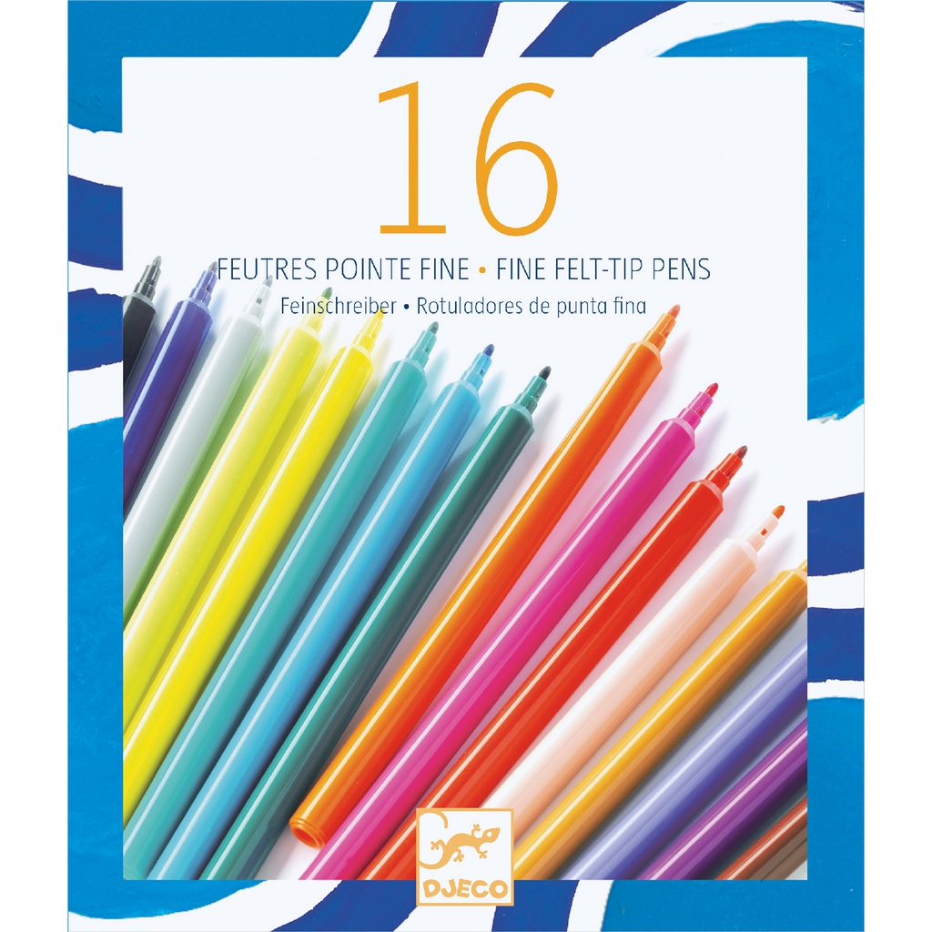 16 thin markers Design by by Djeco