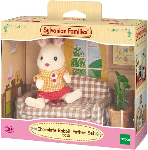 [5013] Chocolate Rabbit Father Set  (Settee) Sylvanian Families