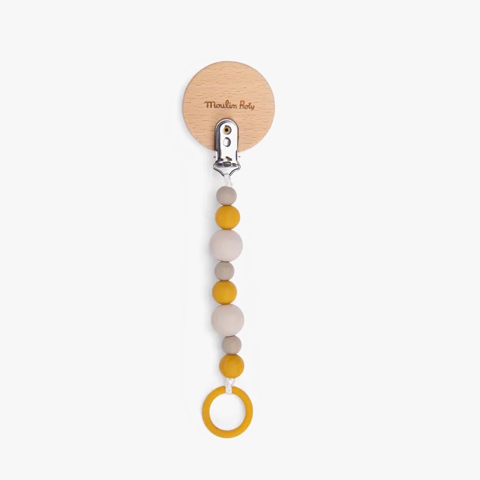 Lion soother holder Sous mon Baobab Moulin Roty