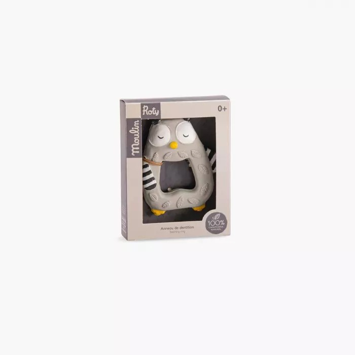 Natural Rubber Ring Owl Les Moustaches Moulin Roty