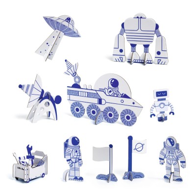 Color Assemble Play Space Rocket Djeco