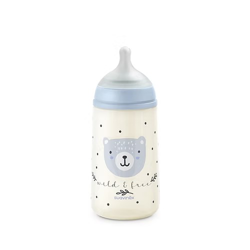 Biberón 270Ml Fisio. 3-6M Flujo M - Bears Azul Suavinex