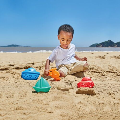 Set 4 moldes vehiculos playa Hape