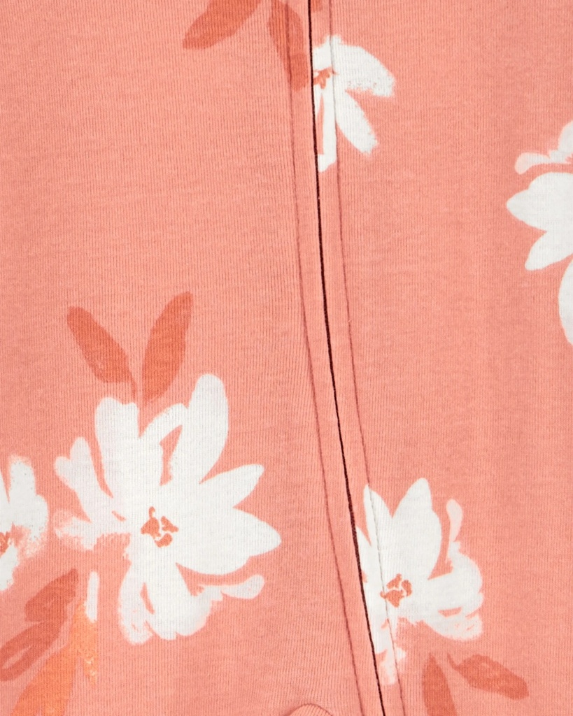 Pijama 1Pc C/Pie Y Gorro Floral Algodón Pre Carters