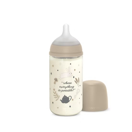 Biberon Vidrio SX Pro 240 Ml 3-6 M Poetry Marron Suavinex