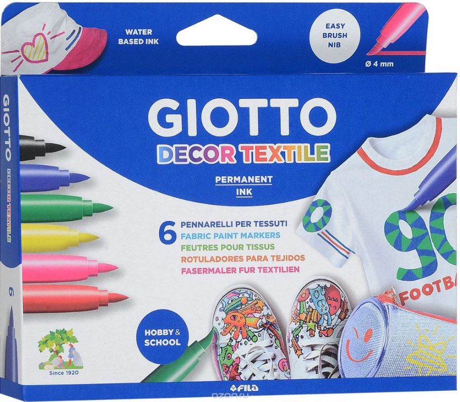 Marcador textil Tela x 6 Giotto