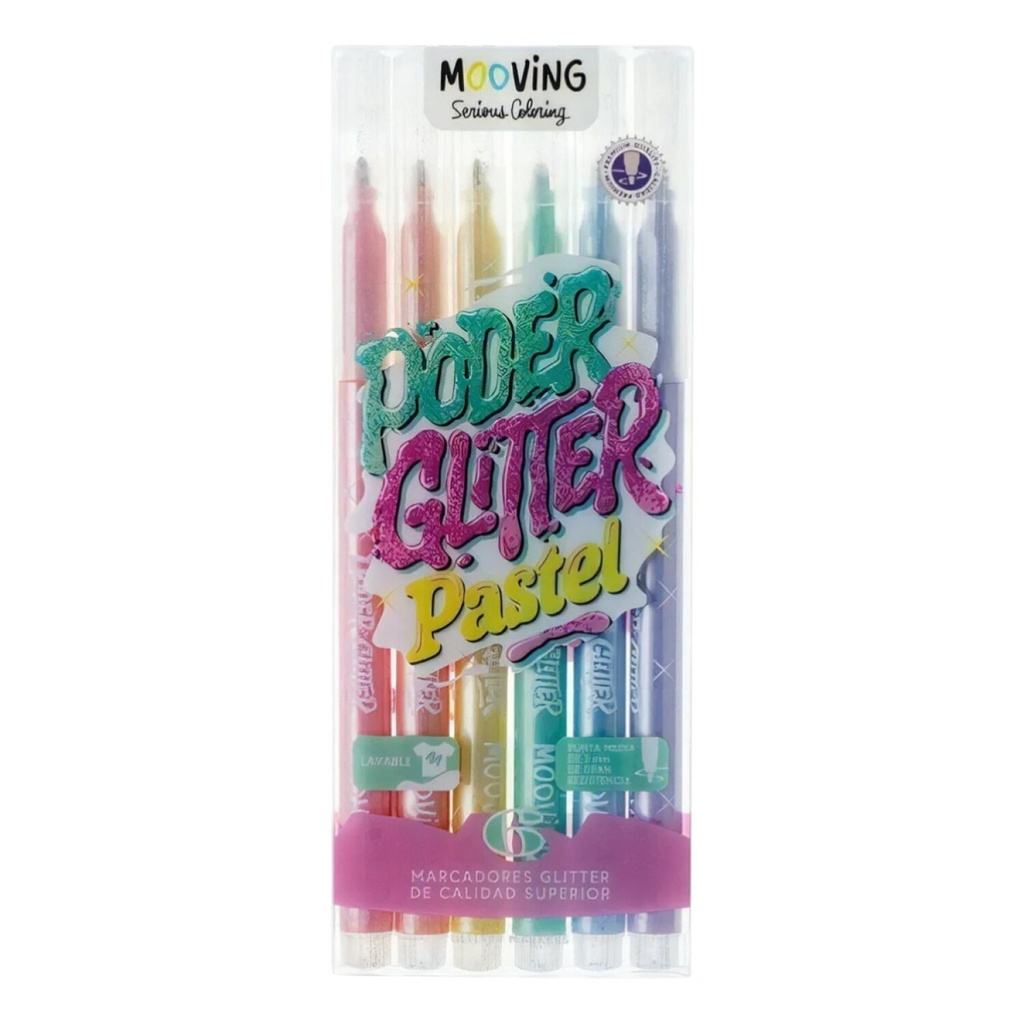 Marcadores Glitter x6  Mooving