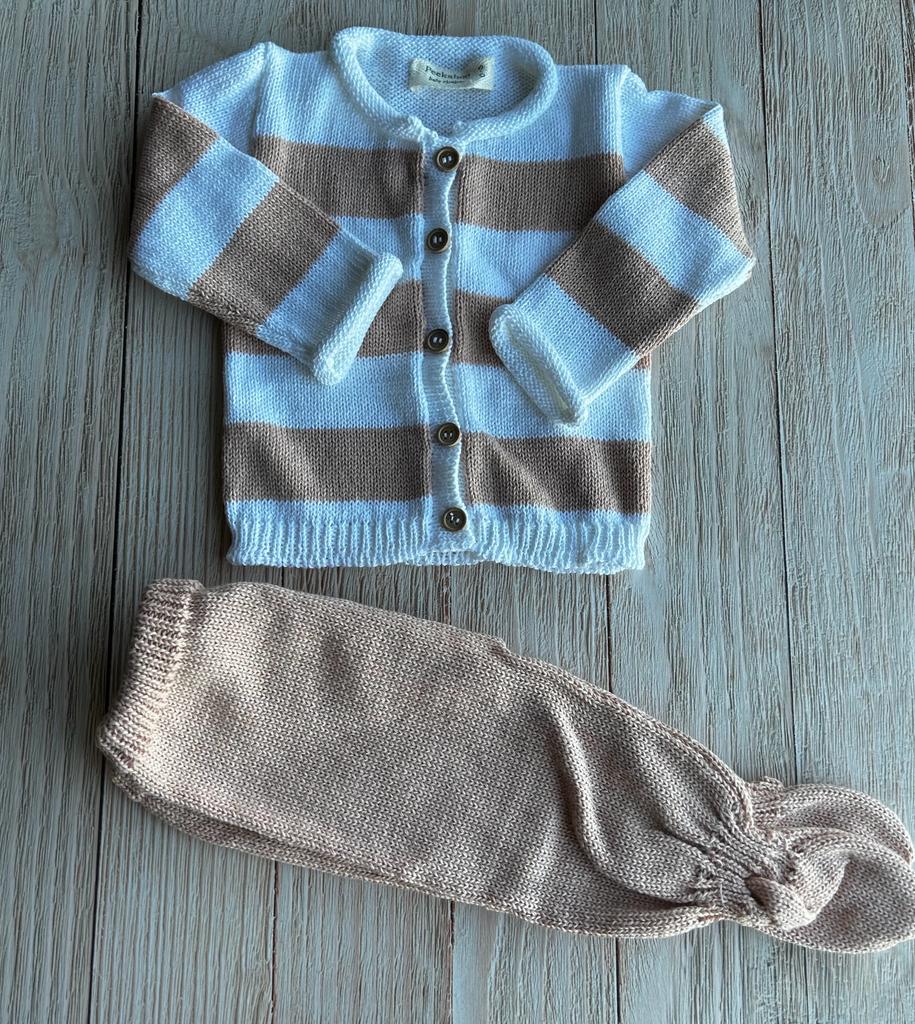 Set Nido tejido - beige 3-6 Peekaboo