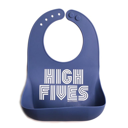 [810062130498] Babero High Fives azul Bella Tunno
