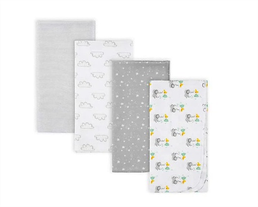 [013618218163] Set de 4 mantas de franela Baby animals Gerber