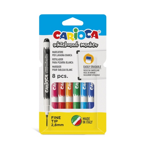 [8003511429201] Marcadores finos de pizarra x 8 Carioca