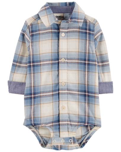 [195862651405] Body Camisa A Cuadros Algodón 12M Oshkosh