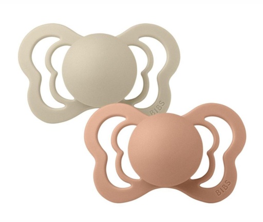[1710303] Couture 2 Pack Silicone Size 2 Vanilla/Peach Bibs