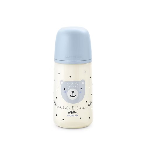 [8426420904841] Biberón 270Ml Fisio. 3-6M Flujo M - Bears Azul Suavinex