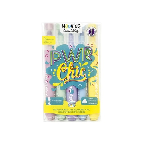 [7799133001727] Marcadores Flúo Chic Caja X5 Unidades Mooving
