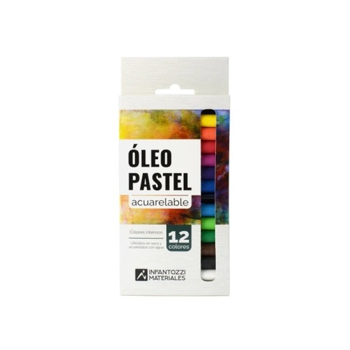 [INF13030] Óleo pastel acuarelable x 12 unidades Infantozzi Materiales