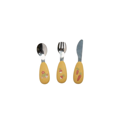 [678232] Set De Cubiertos Silicona Trois Petits Lapins Moulin Roty
