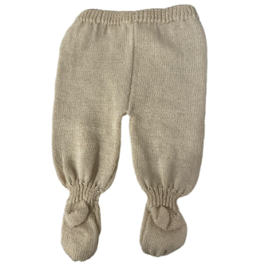 Set batita y pelele tejido Beige Margaritas rosa 6-9 Peekabo