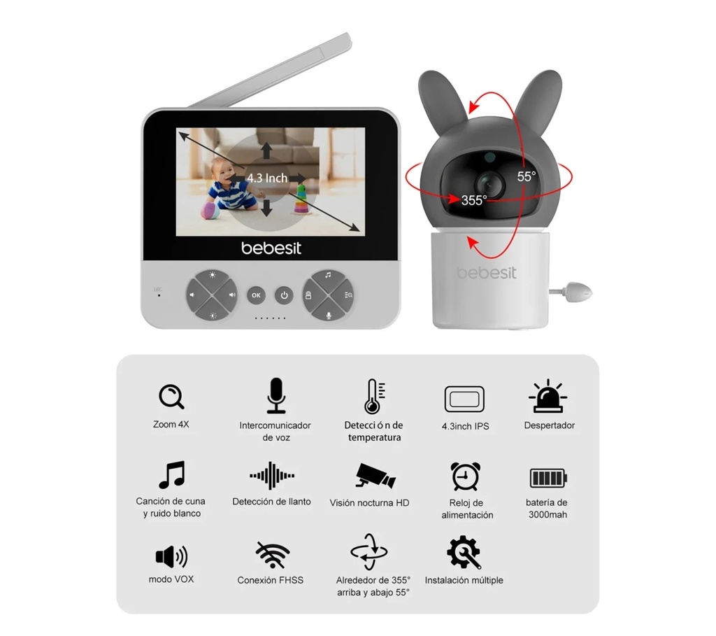 Smart Guard PRO 2.0 Video Monitor con Cámara Bebesit