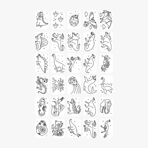 Refil Draw Mini Galaxy - Dinosaurs Kidywolf