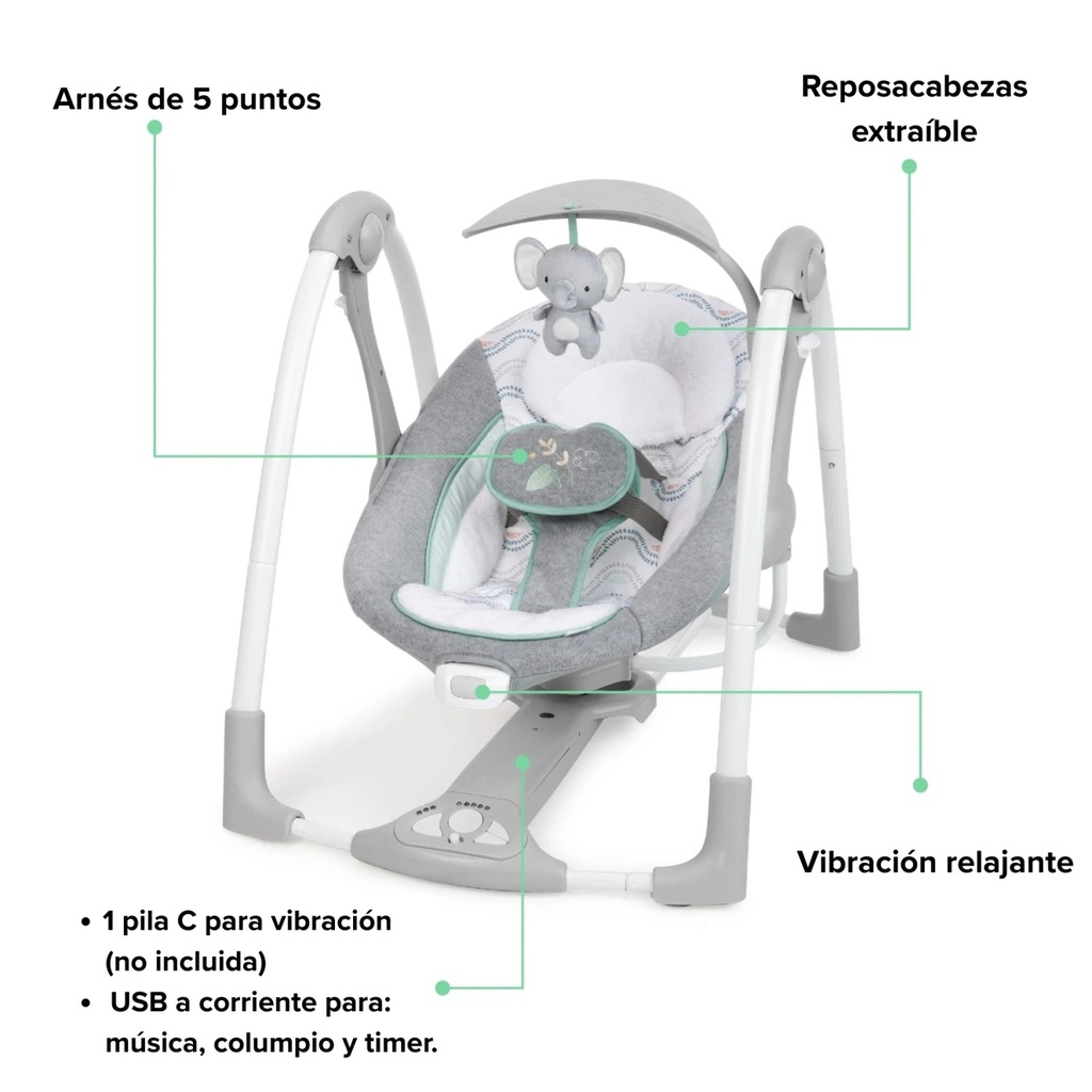 Columpio Plegable y Portátil Convert Me Swing Ingenuity
