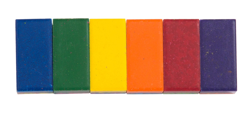Box of 6 multi-coloured wax blocks Moulin Roty