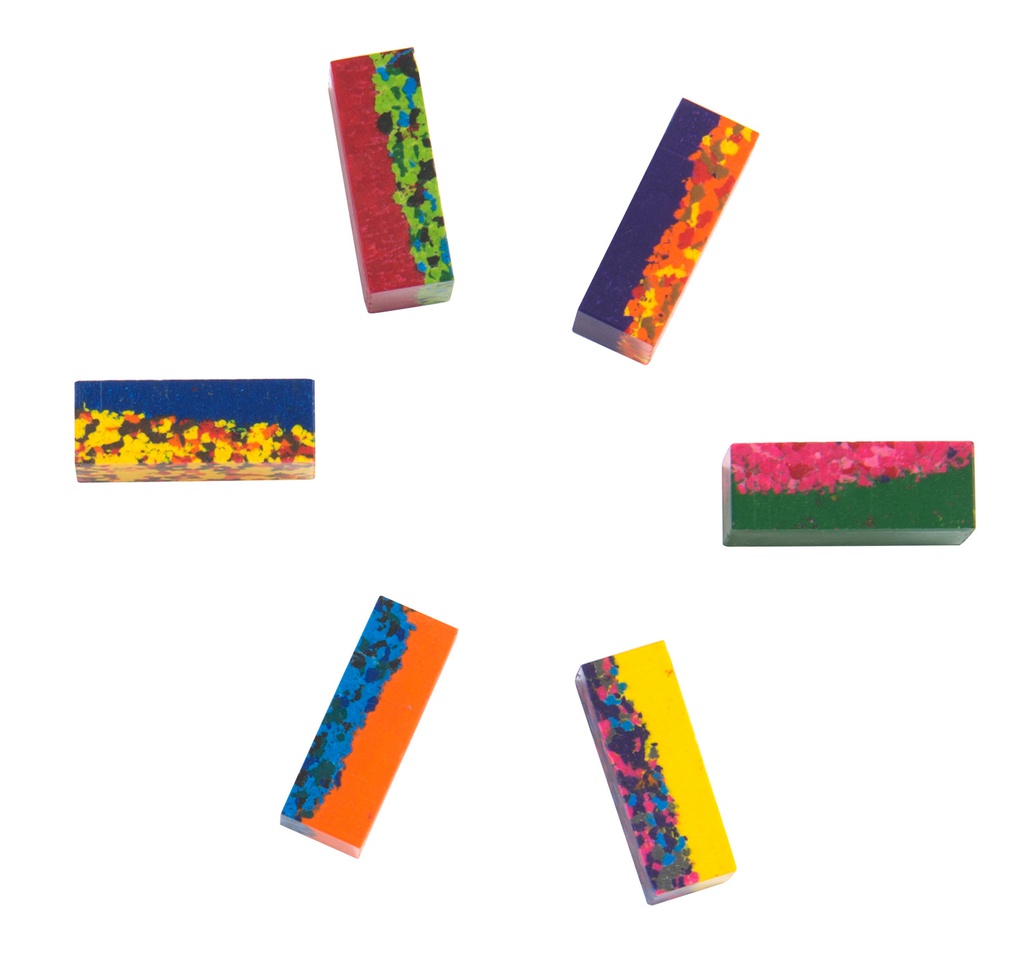 Box of 6 multi-coloured wax blocks Moulin Roty