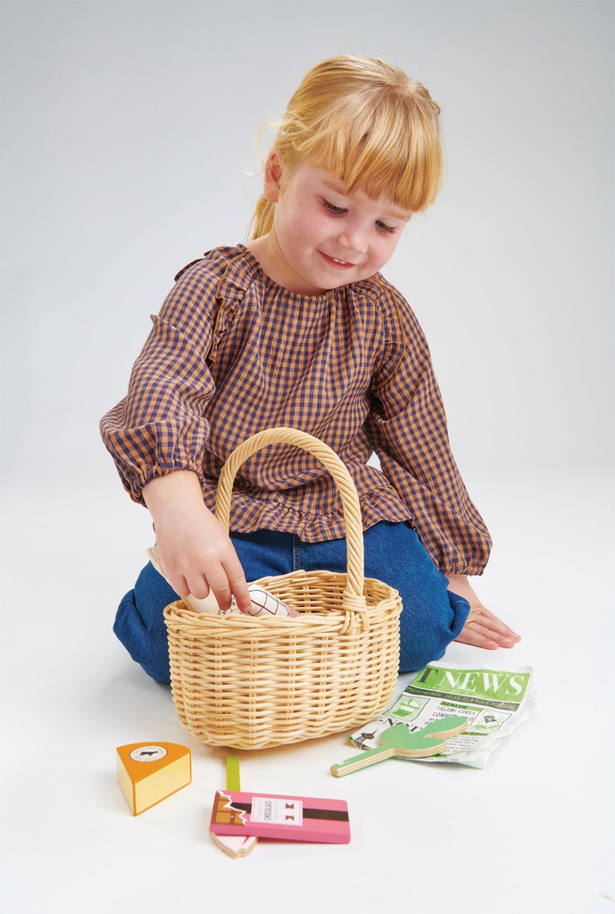 Wicker shopping basket TENDER LEAF