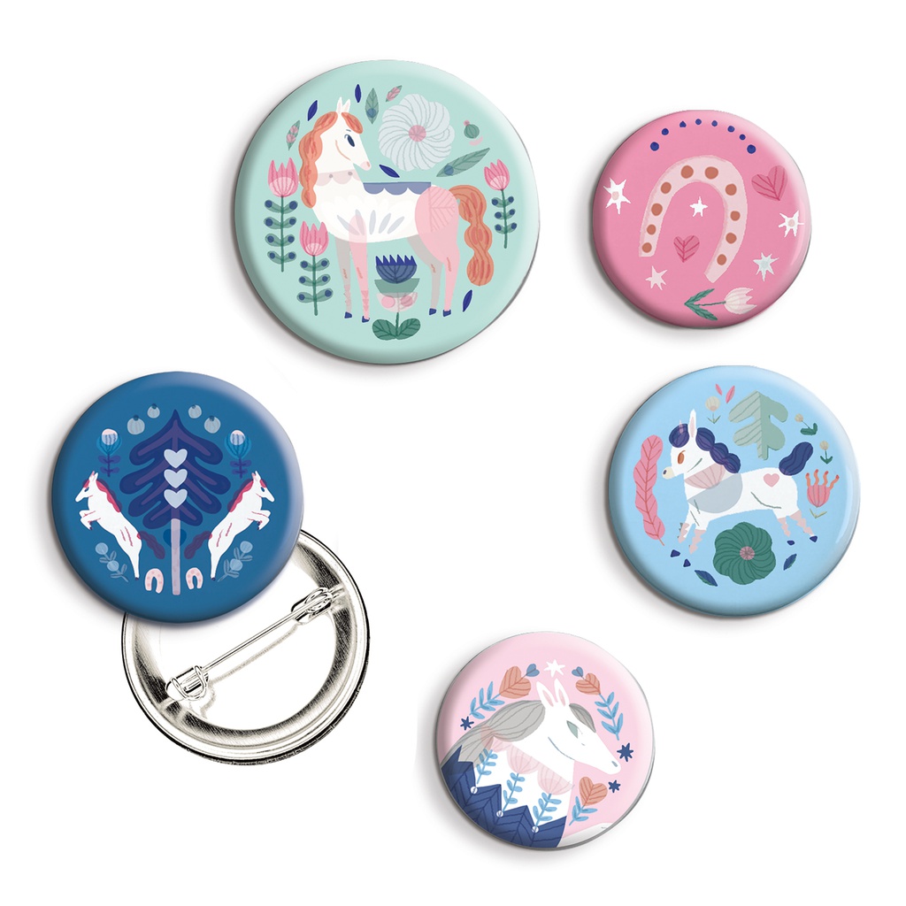 Horses Lovely Badges Lovely Paper By Djeco