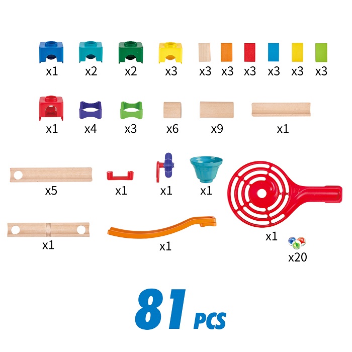 Carrera de bolitas 81pz Hape