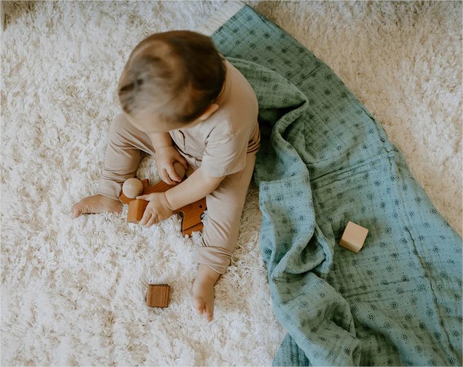 Cotton Muslin Baby Blanket - Wallflower Little Unicorn