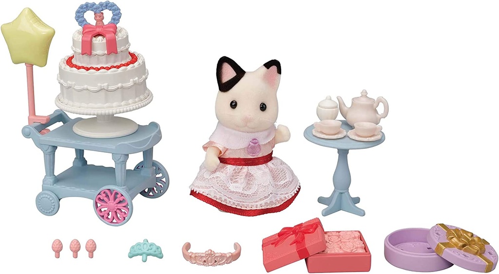 Party time playset Tuxedo cat Sylvanian Families