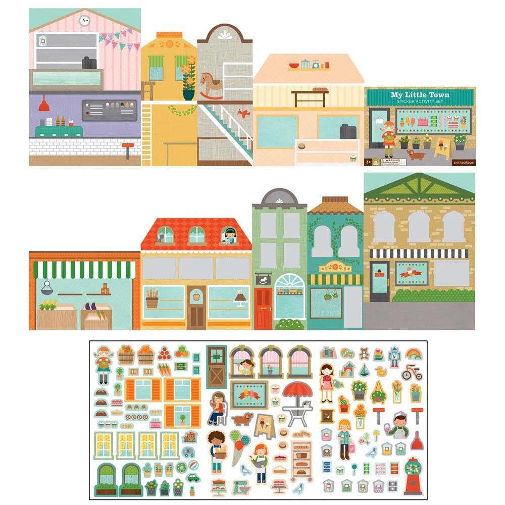 Juego de actividades con stickers - Ciudad Petit Collage