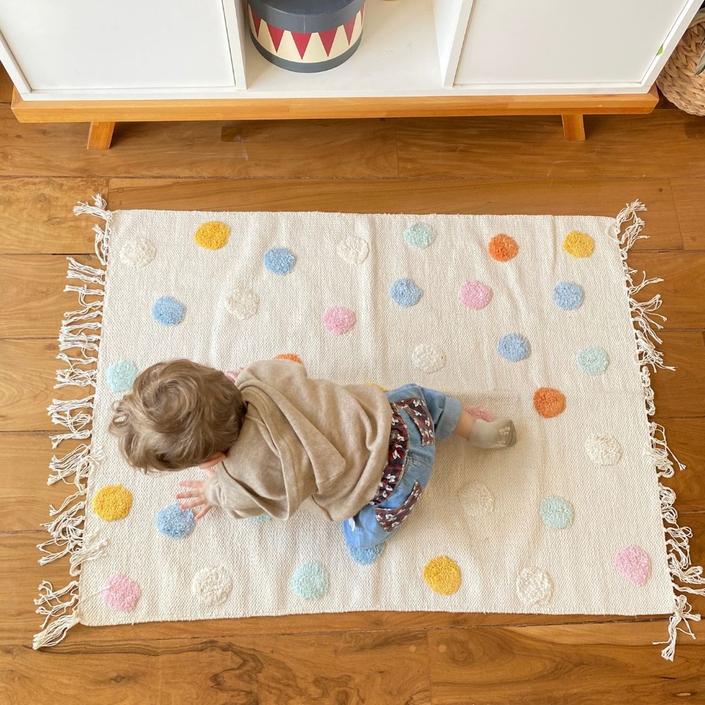 Alfombra de dormitorio con puntos 80x100cm