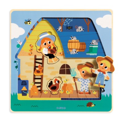 3 Layers Puzzle - Chez Moo - Fsc 100% Djeco