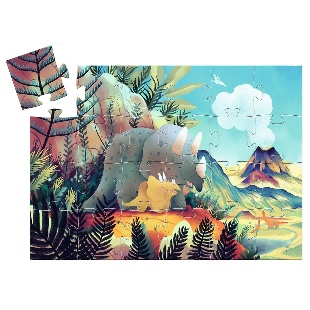 Silhouette Puzzle - Teo The Dino - 24 Pcs - Fsc Mix Djeco
