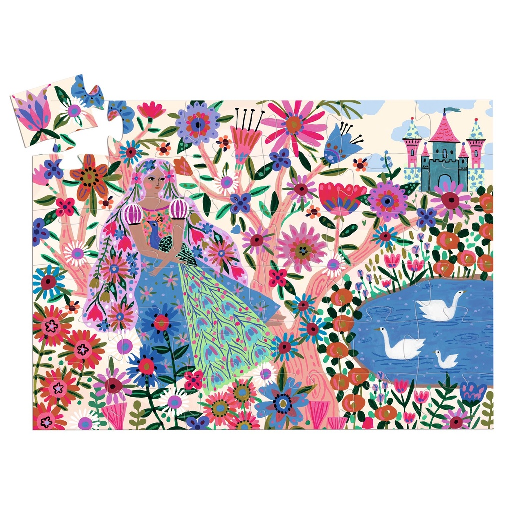 Silhouette Puzzle - The Princess And Her Peacock - 36 Pcs -