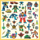 Stickers Textures - Robots - Fsc Mix Djeco