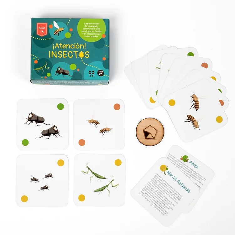 Juego de cartas Atencion Insectos Pika
