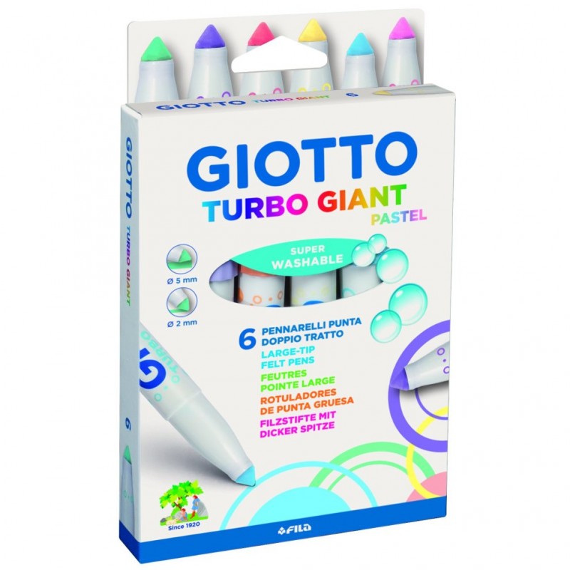 Marcadores Turbo Giant Pastel x 6 Giotto