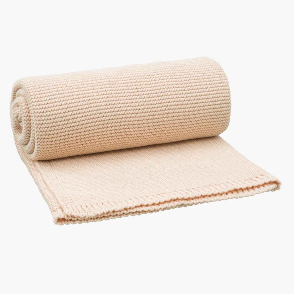 Knitted Blanket 80 X 100 Cm Uni Dusty Pink Fresk