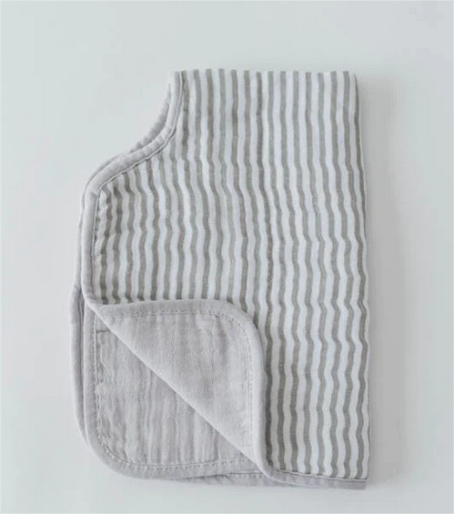 Cotton Burp Cloth - Gray Stripe Little Unicorn