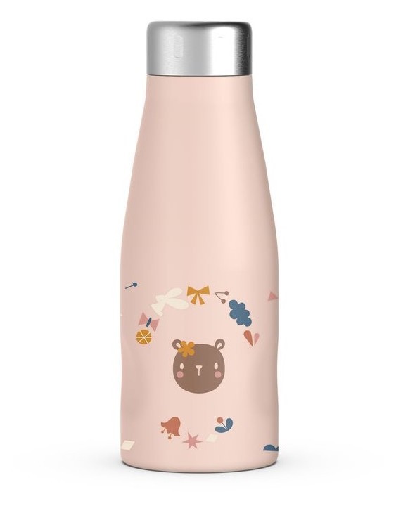 Botella acero inoxidable 350ml Forest rosa Suavinex