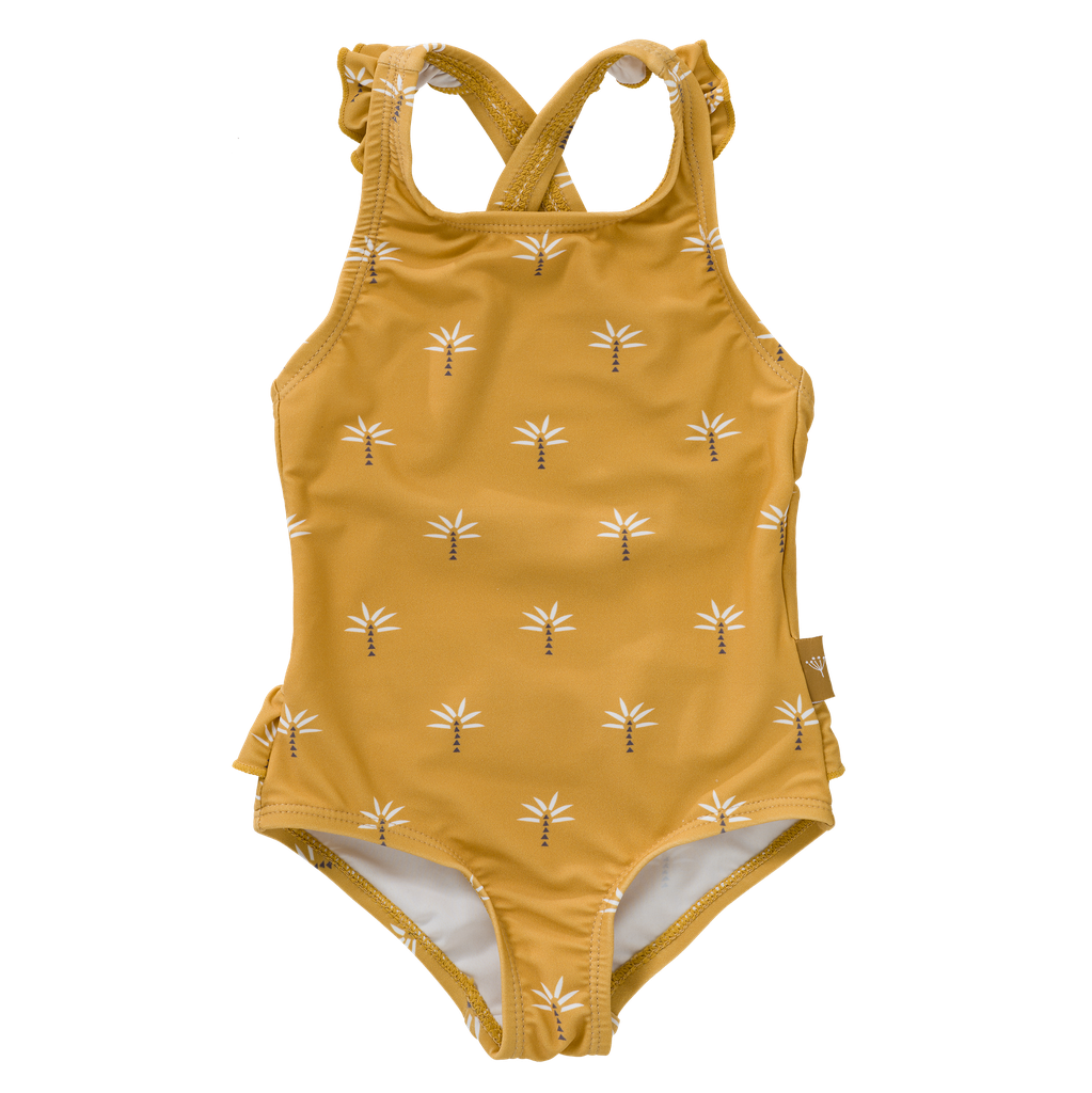 Swim UV Tanksuit girls Palmtree Ochre 7-8Y Fresk