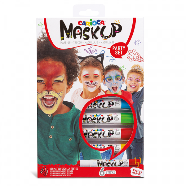 Pintura de cara en barra x 6 colores Party Set Carioca