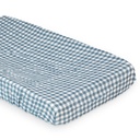 [628233457226] Cubre cambiador Muselina Navy Gingham Lulujo (81 x 43 cm)