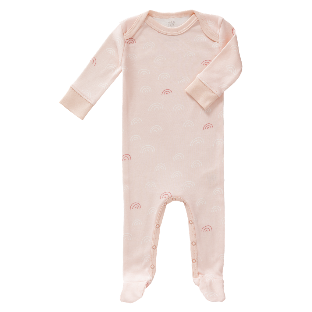 Pyjama W. Feet Rainbow Chintz Rose Size: Newborn Fresk