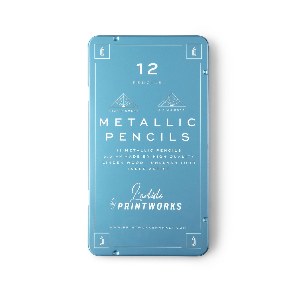 12 Colour Pencils - Metallic Printworks