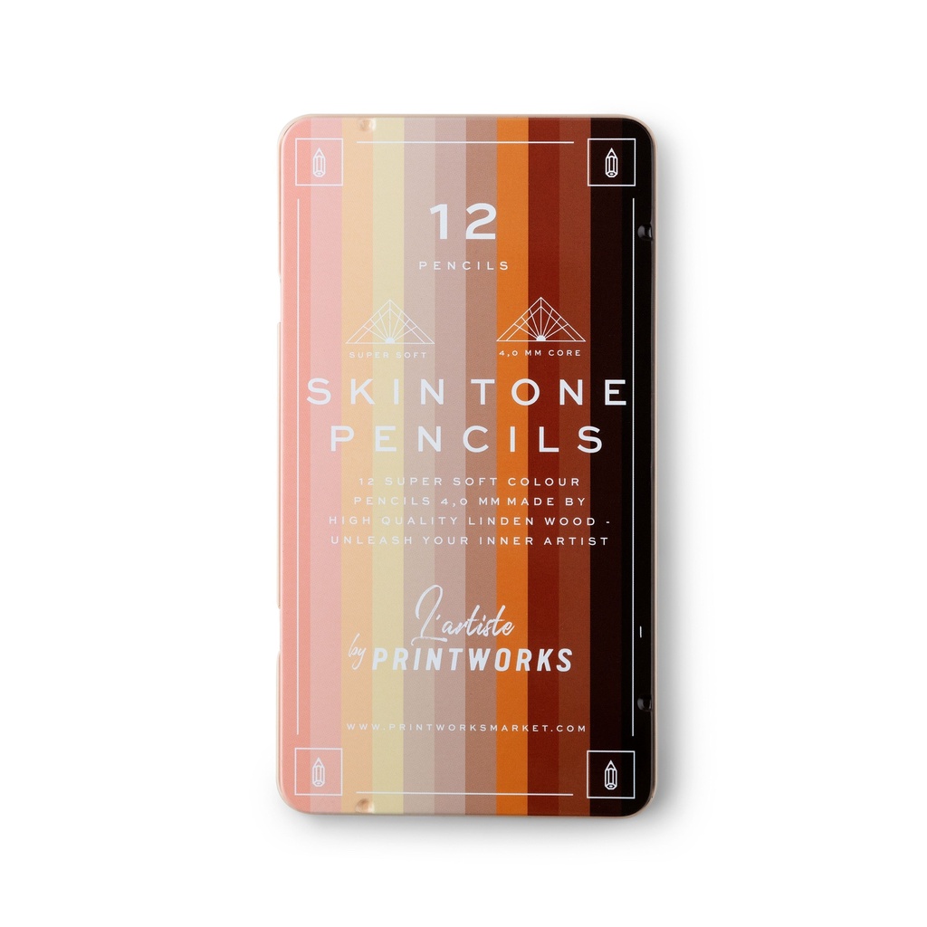 12 Colour Pencils - Skin Tone Printworks